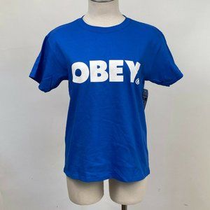 Obey Shrunken T-Shirt "Bold" Royal Blue